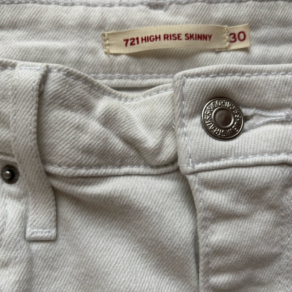 Levi’s 721 High Rise Skinny Jeans White Women’s Size 30 - Picture 3 of 5